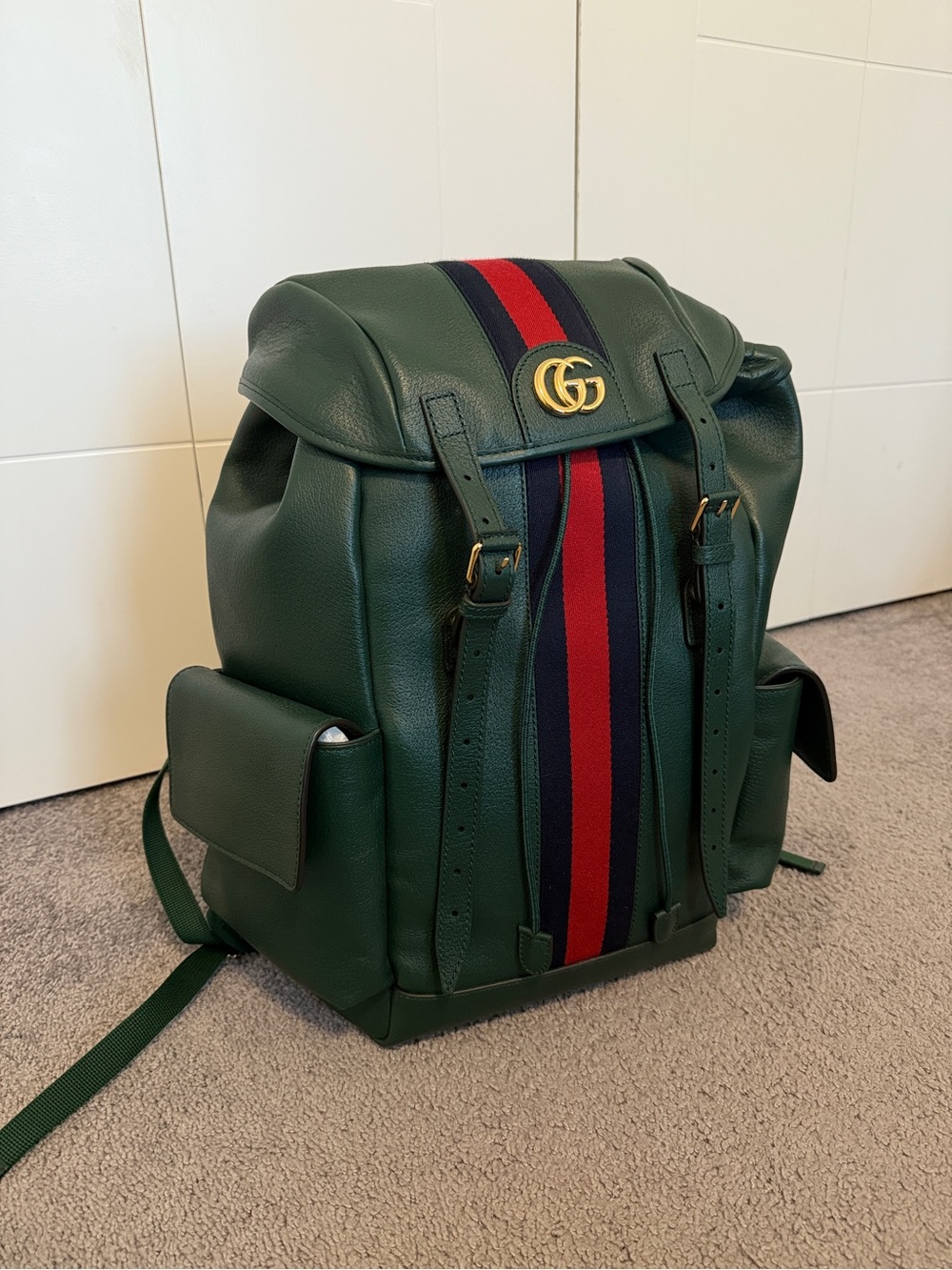 Gucci Green Leather Backpack